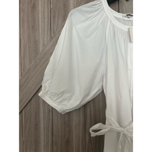 NWT Madewell large Tie waist button front midi dress in poplin - Picture 9 of 12